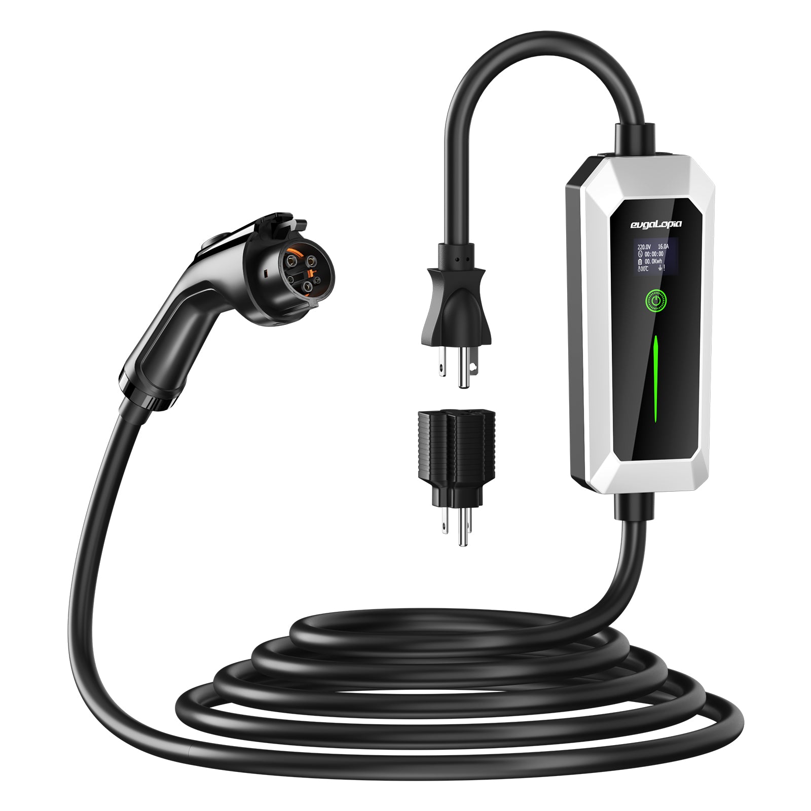 NOEIFEVO Level 2 Type 1 EV Charger - 6A-16A Charging Current, 3.5KW Max Power, IP65 Protection, NEMA Plug, Compatible with SAE J1772 Vehicles