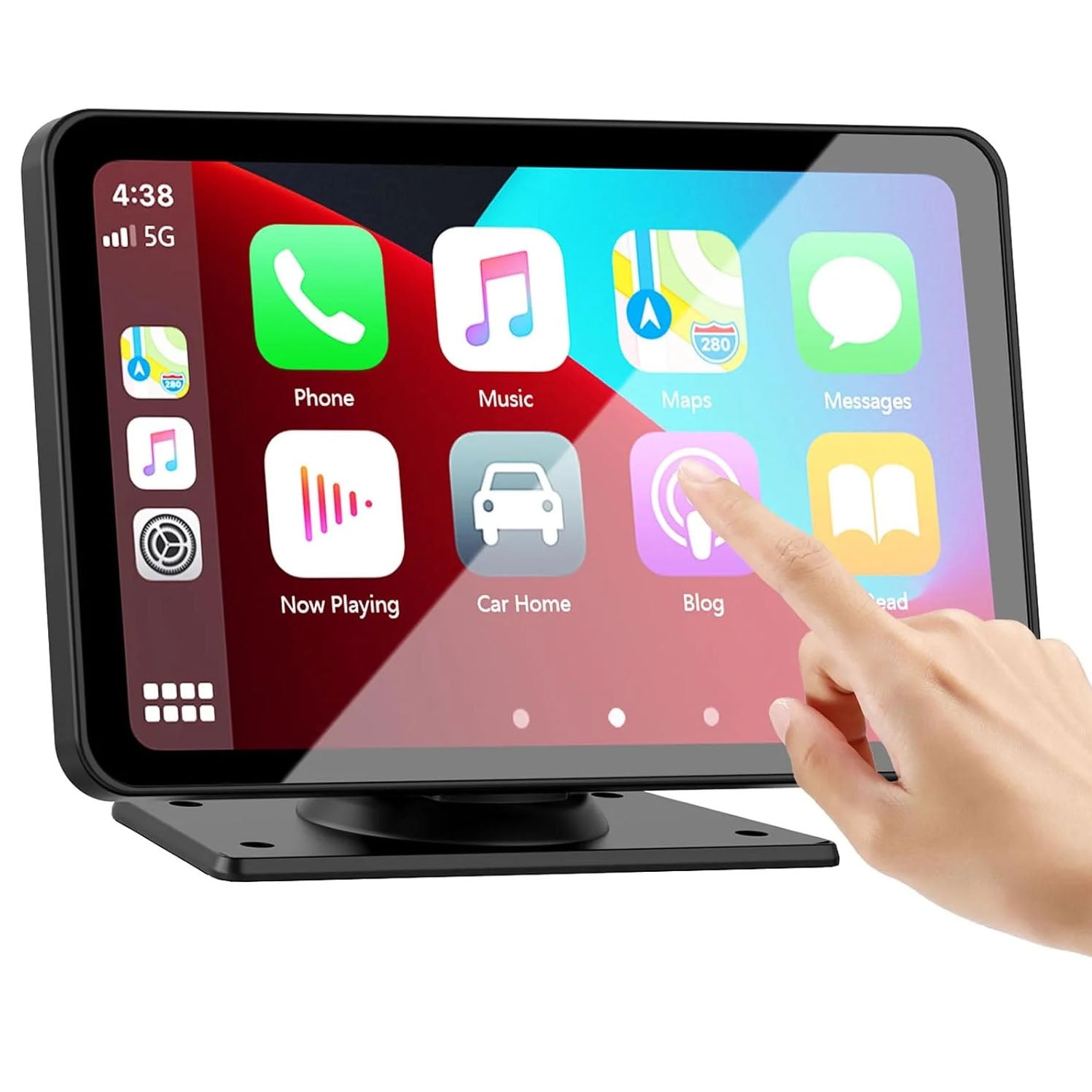 Wireless Carplay Screen for Car & Android Auto, 7" HD Portable Car Stereo Touch Screen with Wireless Android Auto, Backup Camera, Car Audio Receivers with Voice Control, Mirror Link, Bluetooth, GPS Navigation